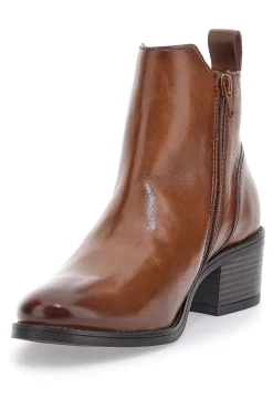 Stivaletti marroni in pelle caldi con zip Bagatt D15AMQ314000