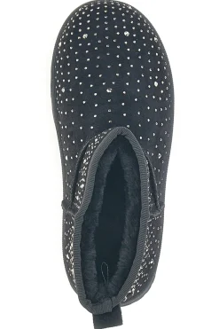 Stivaletti neri con strass e interno caldo con pelo Grazie Girls GB2030