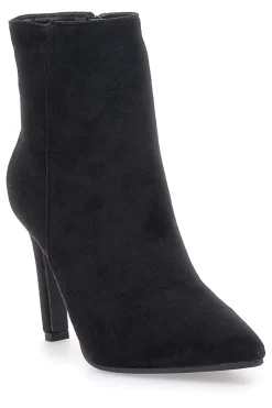 Stivaletti Neri Effetto Suede Con Tacco 10 cm THE FIRST 486