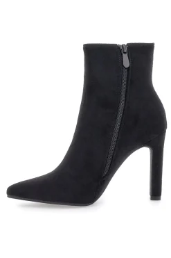 Stivaletti Neri Effetto Suede Con Tacco 10 cm THE FIRST 486