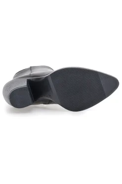 Stivaletti neri in vera pelle con tacco alto squadrato Pittarello glam 6326400
