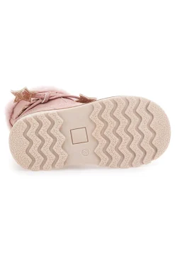 Stivaletti rosa con bordo in pelo e stelle glitter Grazie 1528
