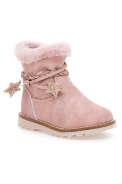 Stivaletti rosa con bordo in pelo e stelle glitter Grazie 1528