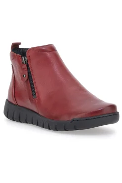 Stivaletti Rossi in Vera Pelle con Cerniere Laterali Plocadi 749007pt
