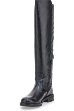 Stivali alti neri con gambale elasticizzato e fondo basso Pittarello Focus KI6036