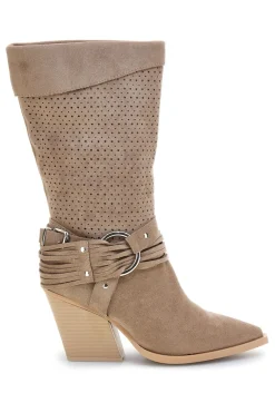 Stivali Beige traforati con fibbie Cafe' cost P723
