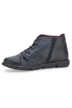 Stringate alte nere in pelle con zip laterale Pittarello Tierra 4757