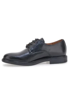 Stringate nere con tomaia liscia in vera pelle PITTARELLO 6851