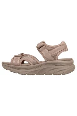 Taupe Sandalen mit verstellbaren Kreuzriemen Skechers D'LUX WALKER SANDAL BOLD CITY