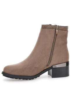 Taupefarbene Stiefeletten mit Obermaterial in Wildlederoptik Gian Marco Venturi TR0304