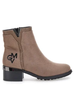 Taupefarbene Stiefeletten mit Obermaterial in Wildlederoptik Gian Marco Venturi TR0304