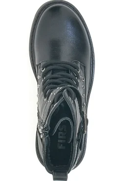 THE FIRST 503 Schwarze Stiefel mit Nieten und Schnalle