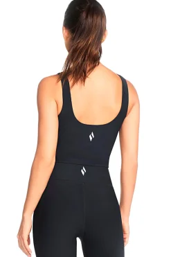 Top Sportino Nero a Costine SHECKERS GO FLEX RIB Longline Bra