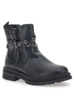 Tronchetti neri con cinturino borchiato Pitt Kids SKBS934