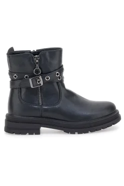 Tronchetti neri con cinturino borchiato Pitt Kids SKBS934