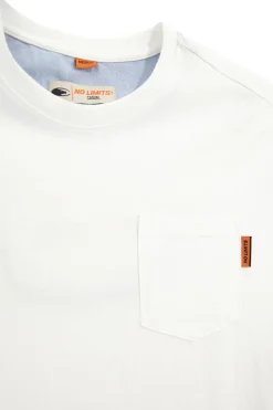 T-shirt bianca a maniche corte con taschino No limits MATS041S24