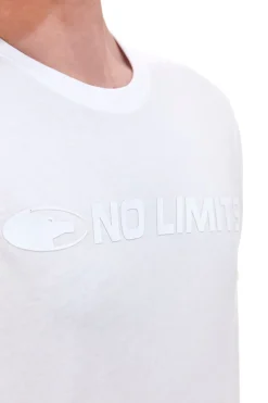 T-Shirt Bianca con Stampa No Limits 049S24
