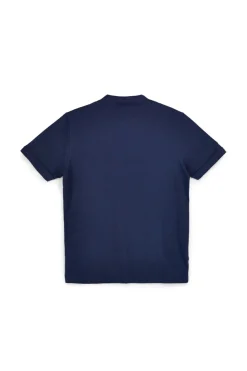 T-shirt blu girocollo bottoni tinta unita Sevenoaks NBY1443