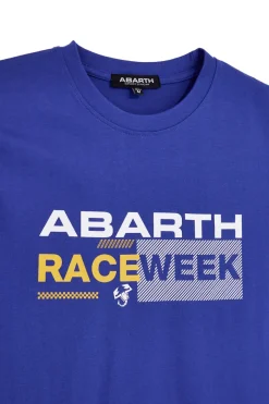 T-shirt blu royal con stampa frontale Abarth AH003TE