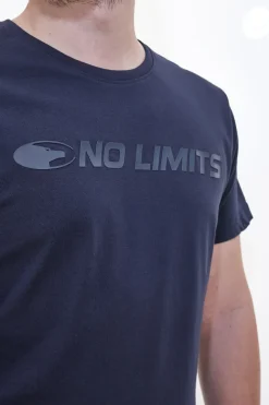 T-shirt Girocollo Blu con Logo Frontale NO LIMTIS MATS049S24