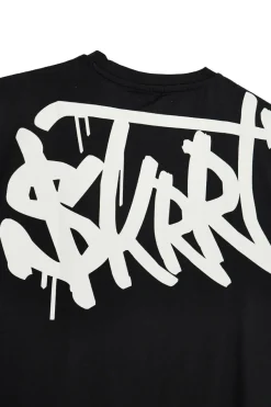 T-shirt in cotone nera con stampa grafica Boardman Alpha pt-m-t-9074