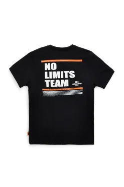 T-shirt nera in cotone con stampa sul retro No limits MATS042S24