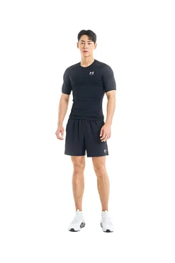 T-shirt tecnica nera traspirante con maniche corte Under Armour UA HEATGEAR ARMOUR COMP SS da Uomo | Pittarello