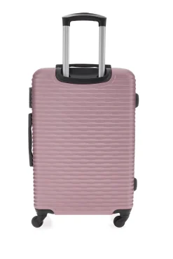 Valigia rigida rosa media con ruote girevoli Prima riga PR166/M