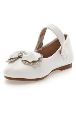 Weiße Ballerinas mit schillernder Schleife Thank you girl 392608S