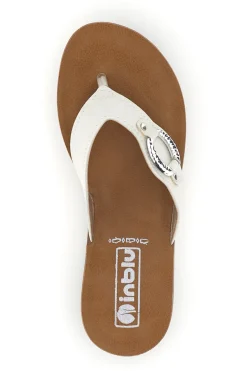 Weiße Flip-Flops mit Schmucksteinbesatz Inblu 19 ZO