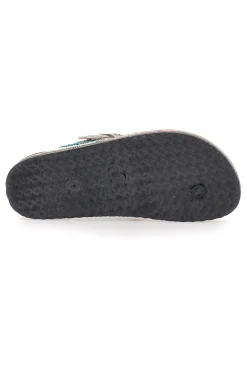 Weiße Flip-Flops mit steinverziertem Obermaterial FIRST ROW 14172