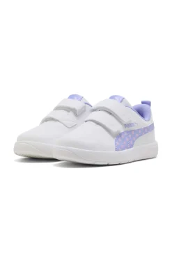 Weiße Pull-on Schuhe Puma Courtflex V3 Dotty V PS
