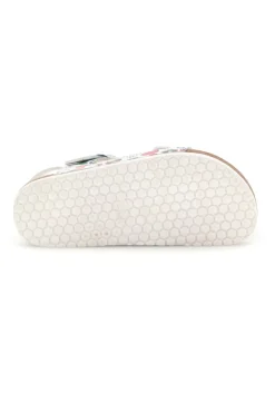 Weiße Sandalen mit Herzchen Print Pitt Kinder 14606