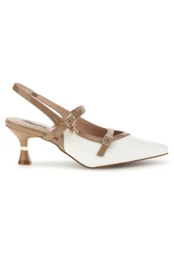 Weiße Slingbacks mit Riemchen Burani 51852c1209