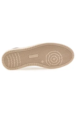 Weiße Sneakers aus echtem Leder mit braunen Details PTR 3002