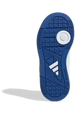 Weiße Sneakers mit blauen Details und doppeltem Klettverschluss Adidas Tensaur Sport 3.0 Cf K