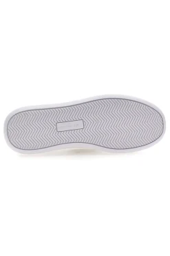 Weiße Sneakers mit goldenen Seitenstreifen Baumwollgürtel BRIGHTON 2.0 LTH
