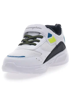 Weiße Sneakers mit Lichtern und blauen und grünen Details CHAMPION WAVE B PS