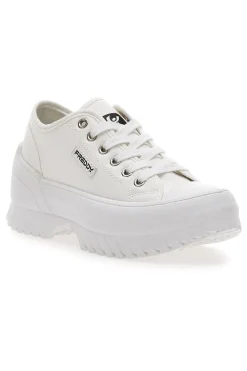 Weiße Sneakers mit Plateau Freddy 7601