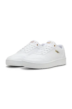 Weiße Turnschuhe mit goldenen Details Puma Court Classic