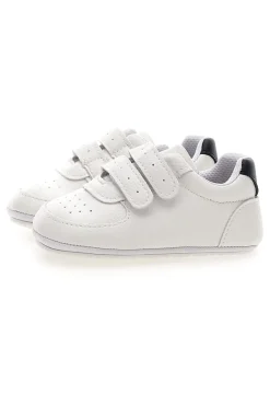 Weiße Turnschuhe mit Riemen und blauen Details Thank you girl 392603S