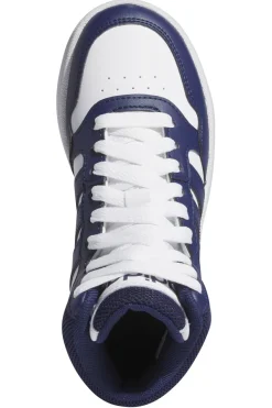 Weiße und blaue Mid-Cut-Sneaker Adidas Hoops 3 Mid K