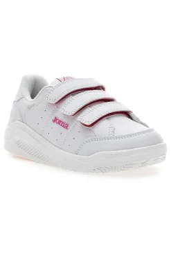 Weiße und rosa Turnschuhe mit Klettverschluss-Rips Joma W Agora Jr 2410