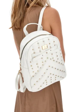 Zaino Bianco Con Borchie Oro Lancetti Clash 260-3