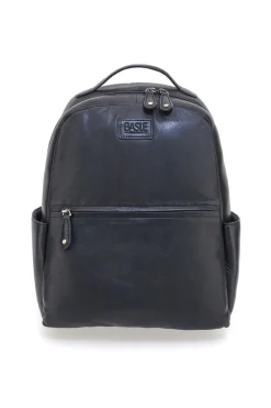 Zaino nero in vera pelle con tasche laterali Basile BA3545DX