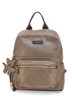Zaino taupe con charm orsetto e spallacci regolabili Naj-Oleari 61801/BOBA13