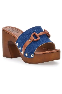 Zoccoli Jeans Con Tacco 9 cm Pittarello Love 15495JP
