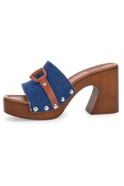 Zoccoli Jeans Con Tacco 9 cm Pittarello Love 15495JP