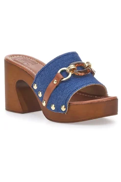 Zoccoli Jeans In Pelle Made in Italy Pittarello 25495/J