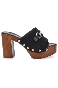 Zoccoli Neri con Morsetto Vera Pelle Pittarello Love 35011P